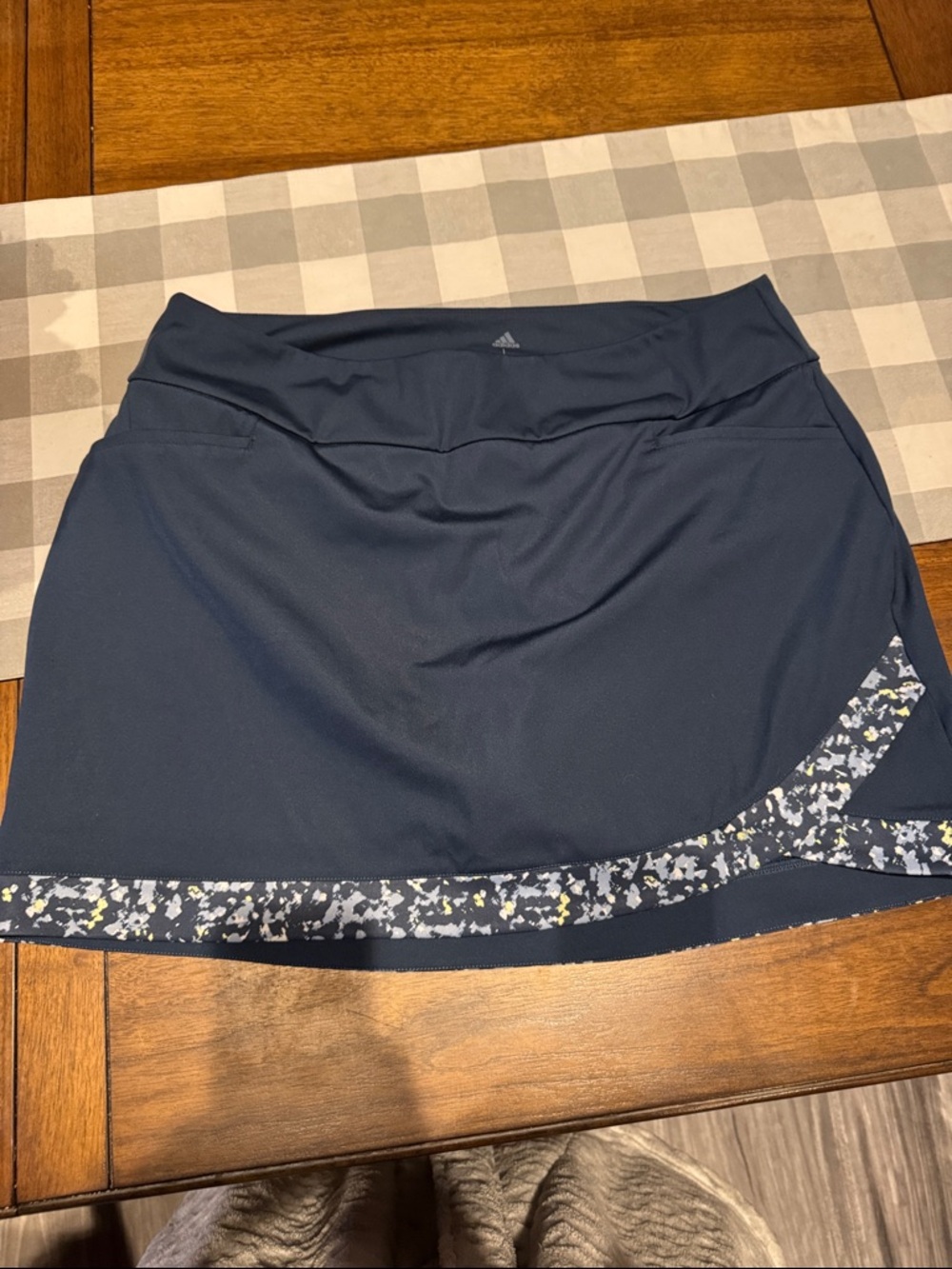 adidas Navy Athletic Skirt with Speckled Hem Accent